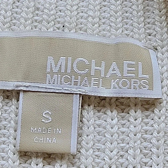 Michael Kors Sleeveless Tunic Mock Neck Ivory Cream Sweater Dress Size Small - Picture 11 of 11